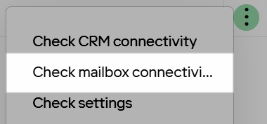 Check mailbox connectivity option in the Actions menu for the individual user